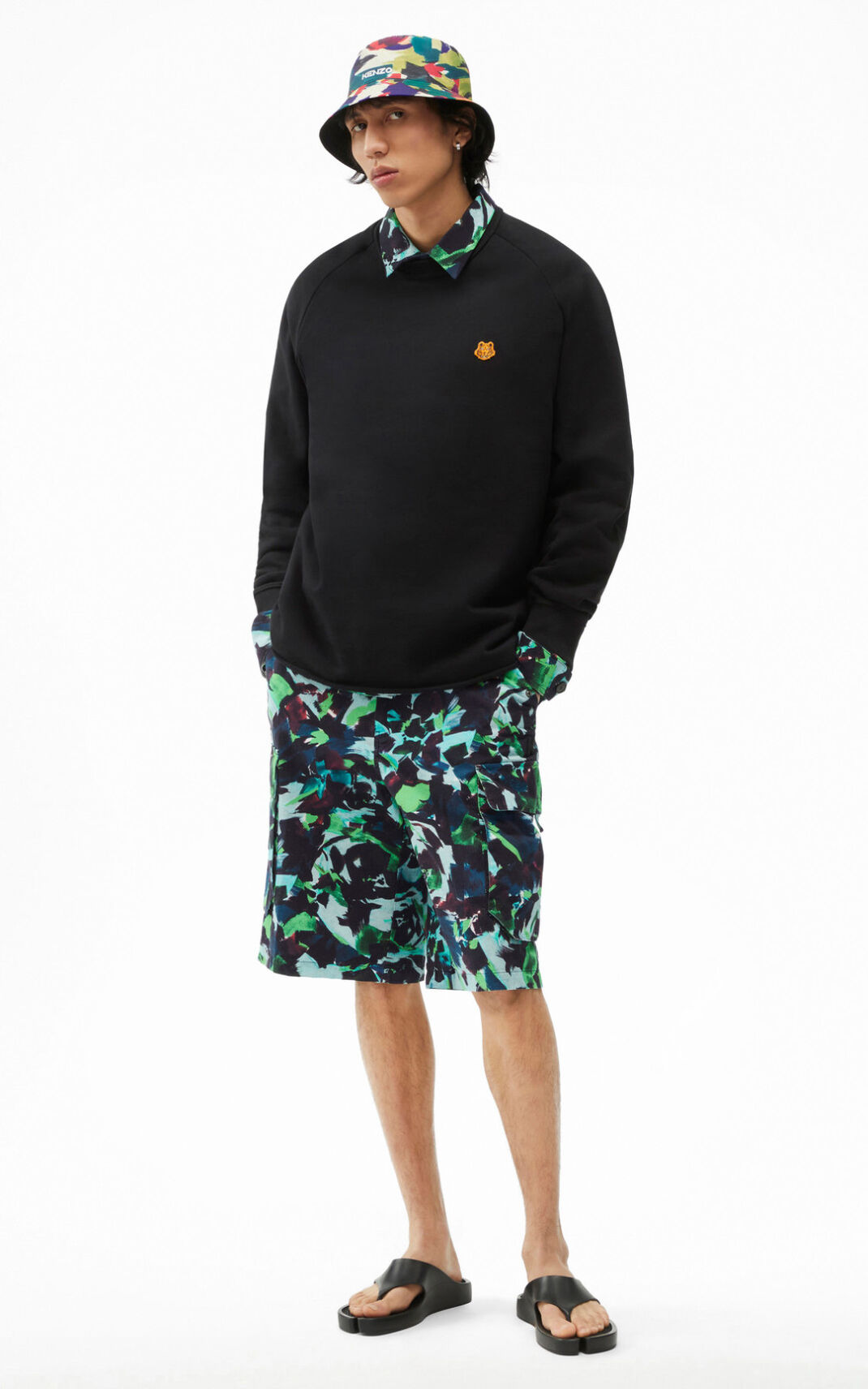 Sudadera Kenzo Tiger Crest oversized Hombre Negras - SKU.2036988